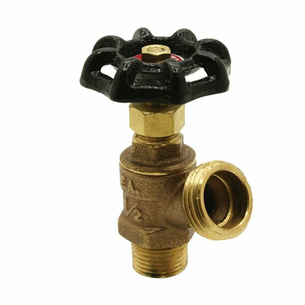 Thrifco Plumbing 3/4 Inch MIP x 3/4 Inch GHT Brass Boiler Drain Valve 6415129